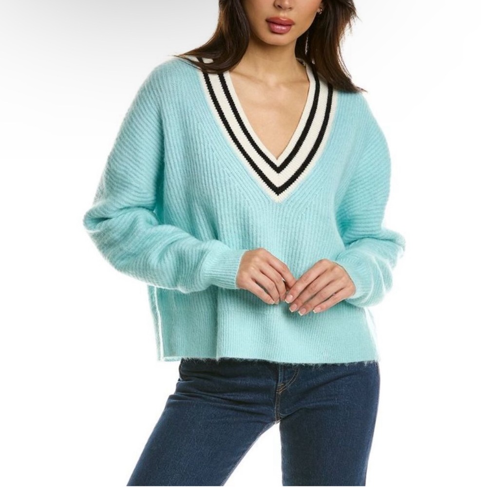 Tanya Taylor Womens  Millie Wool & Mohair-Blend Sweater, Green